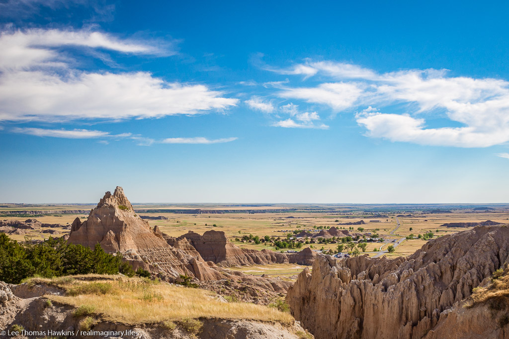 Looking west from Cedar Pass at Badlands National Park in South Dakota